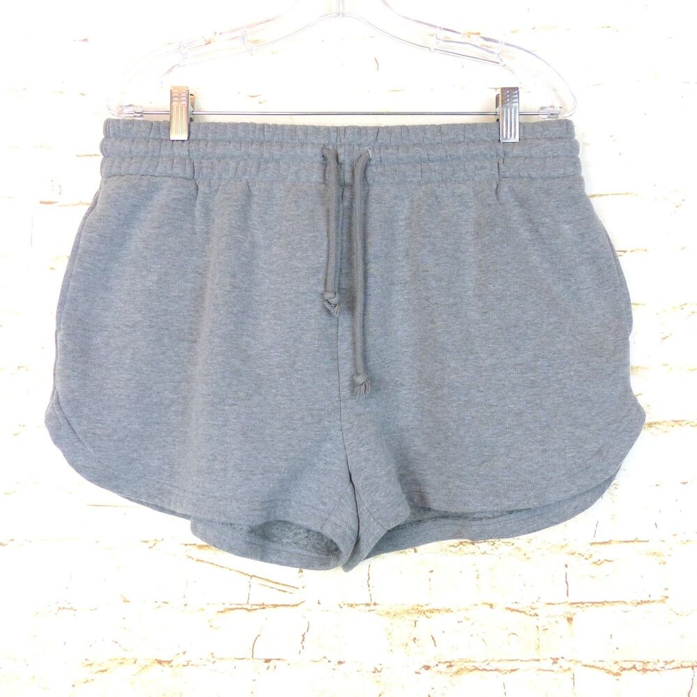 Wild Fable Shorts Womens L Gray High Rise Elastic Waist Fleece Dolphin Style